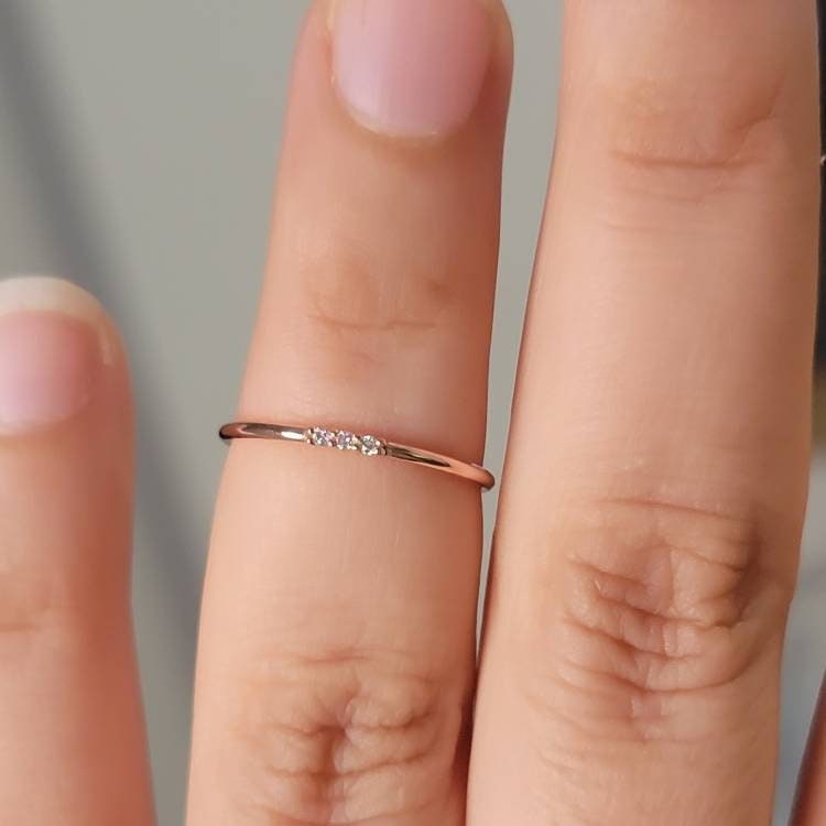 Elegant Dainty Tiny Minimalist Engagement Wedding Ring - Temu